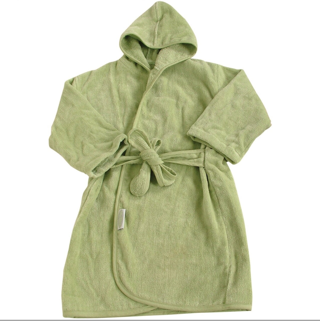 Organic mini me bath robe Sage