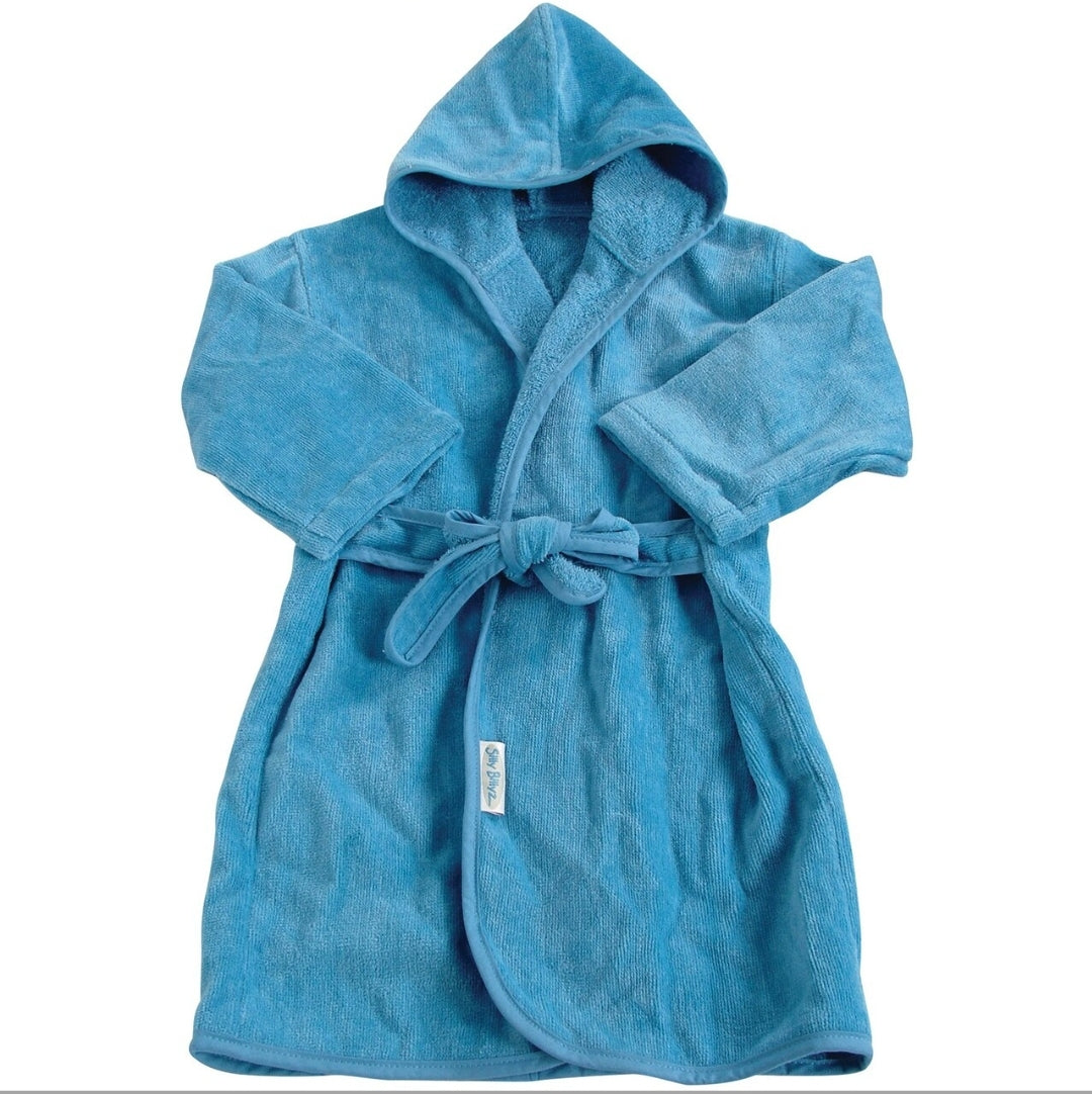 Organic mini me bath robe Marine