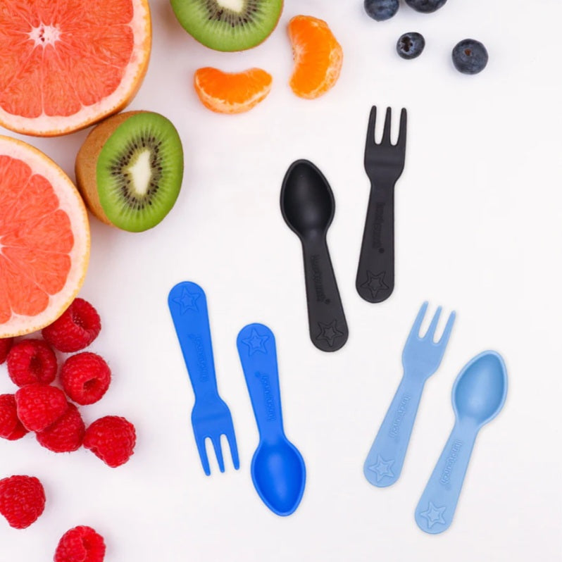 Lunch Punch fork and spoon set -Blue