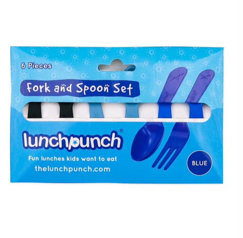 Lunch Punch fork and spoon set -Blue